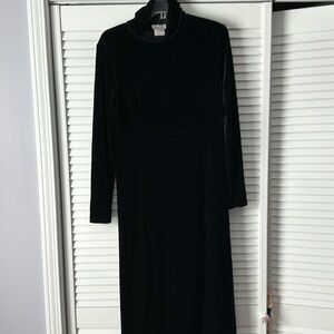 Long velvet dress turtleneck, long sleeve